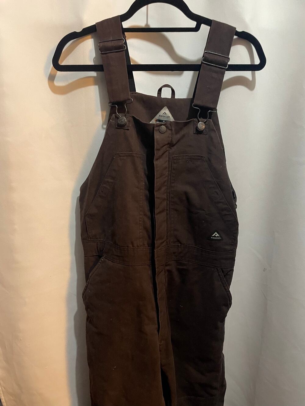 Mens  Ridgecut Toughwear Bib cold weather insulation medium  brown coveralls